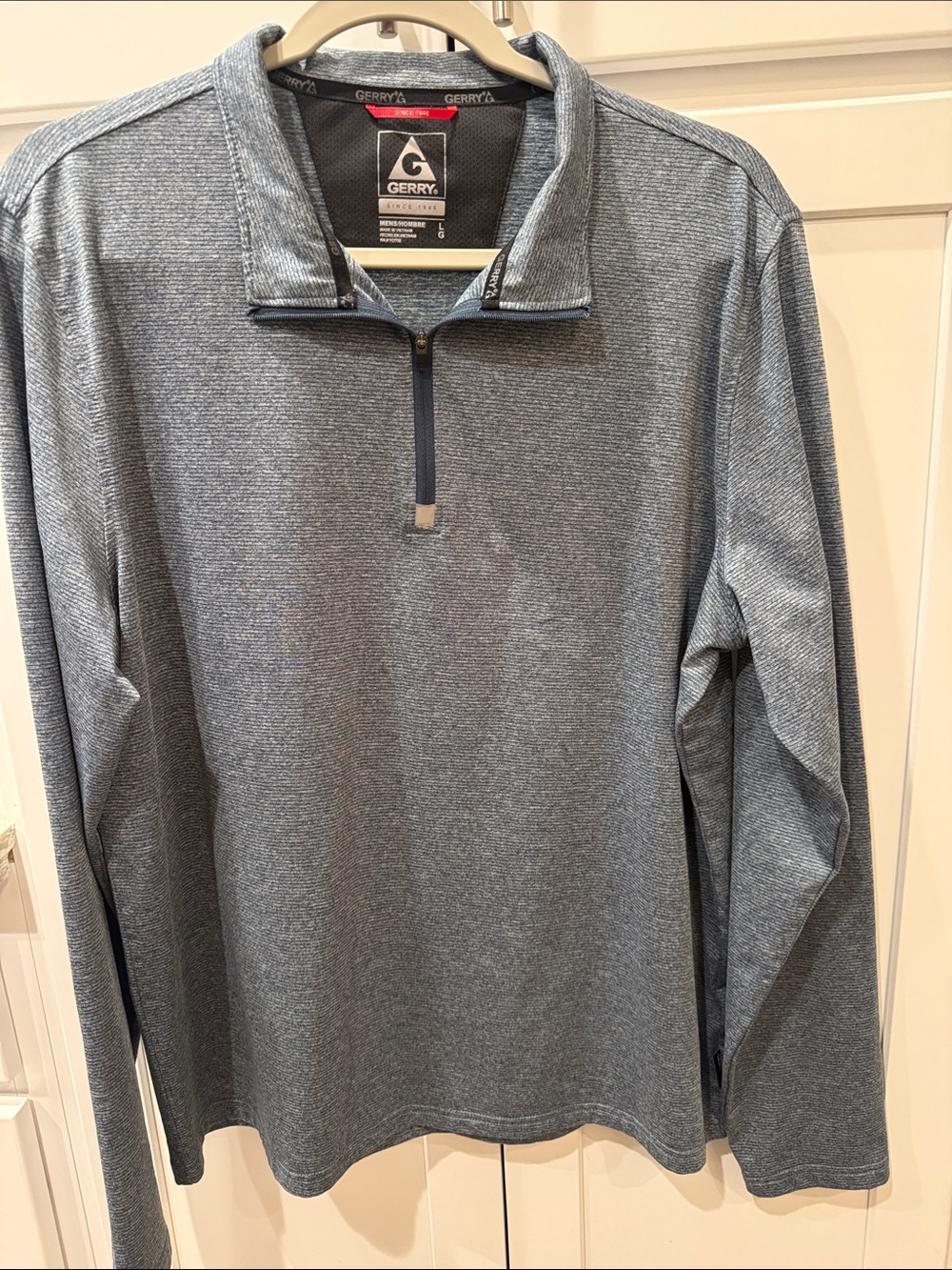 Gerry Weber Men's Heather Steel Blue Quarter-Zip Shirt Jacket